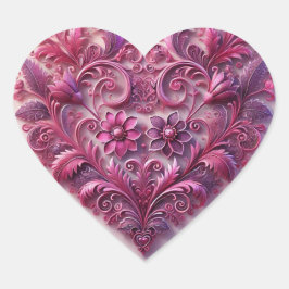 Lavendel Scrolly Hart Sticker