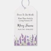 Lavendel Seed Packet Memorial begrafenis Cadeaulabel (Voorkant)