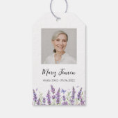 Lavendel Seed Packet Memorial begrafenis Cadeaulabel (Achterkant)