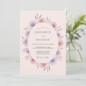 Lavendel Serene Lente Bruiloft Kaart (Staand voorkant)