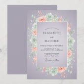 Lavendel Serene Succulente Bruiloft Kaart (Voorkant / Achterkant)