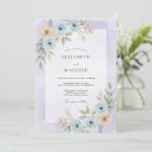 Lavendel Serene Watercolor Bruiloft Kaart (Staand voorkant)