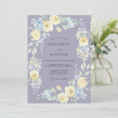 Lavendel Serene Waterverf Bruiloft Kaart (Staand voorkant)