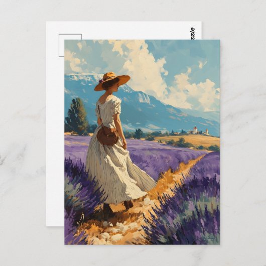 Lavendel Serenity:  Provence Briefkaart (Voorkant / Achterkant)