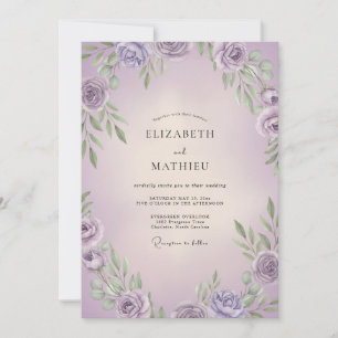 Lavendel Sering Blad Bruiloft Kaart