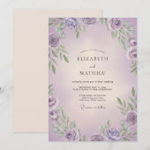Lavendel Sering Blad Bruiloft Kaart (Voorkant / Achterkant)