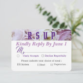 Lavendel Sering Bloem Roos Bruiloft RSVP Kaartje (Staand voorkant)