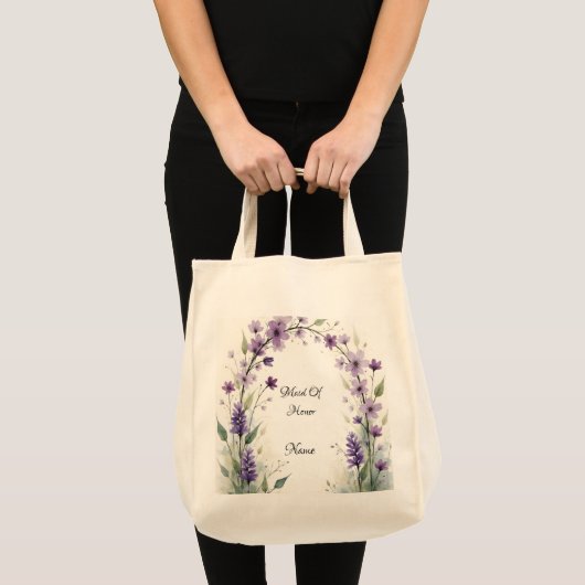 Lavendel Sering Bloemboog Bruidsfeest Tote Bag (Voorkant (product))