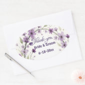 Lavendel Sering Bloemboog Bruiloft Ovale Sticker (Envelop)