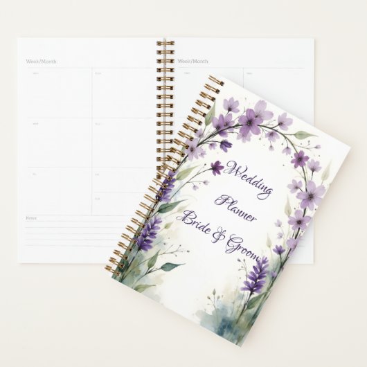 Lavendel Sering Bloemboog Bruiloft Planner (Display)