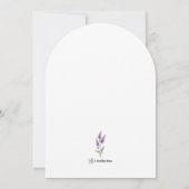 Lavendel Sering Bloemboog Bruiloft Waterverf Kaart (Achterkant)
