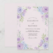 Lavendel Sering Hortensia Eucalyptus Bruiloft Kaart (Voorkant / Achterkant)