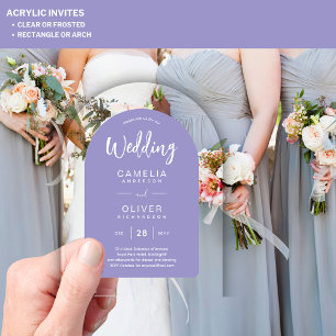 Lavendel Sering Lila Zazzle Acryl Trouw Uitnodigin Uitnodigingen