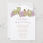 Lavendel Sering Love Bird Bruiloft Kaart (Voorkant)