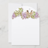 Lavendel Sering Love Bird Bruiloft Kaart (Achterkant)