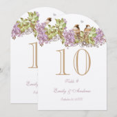 Lavendel Sering Love Bird Trouwtafel Nummerkaart Kaart (Voorkant / Achterkant)