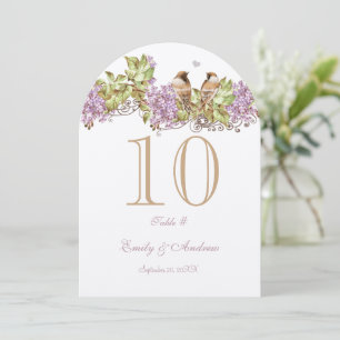 Lavendel Sering Love Bird Trouwtafel Nummerkaart Kaart