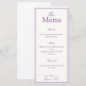 Lavendel Sering Menu Kaart, bruiloften, dinerfeest (Voorkant / Achterkant)