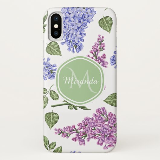 Lavendel Sering Monogram Case-Mate iPhone Case (Achterkant)