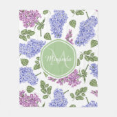 Lavendel Sering Monogram Fleece Deken (Voorkant)