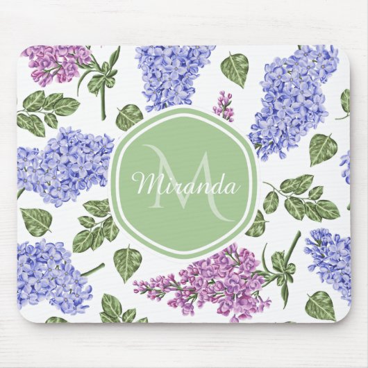 Lavendel Sering Monogram Muismat (Voorkant)