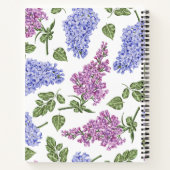 Lavendel Sering Monogram Naam Notitieboek (Achterkant)