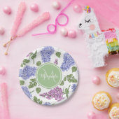 Lavendel Sering Monogram Papieren Bordje (Feest)