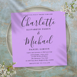 Lavendel Sering Oranjebloesem Elegant Script Bruil Kaart