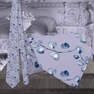 Lavendel Sering Paars Marine Eucalyptus Bruiloft Stropdas