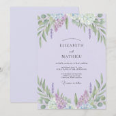 Lavendel Sering Tak Eucalyptus Bruiloft Kaart (Voorkant / Achterkant)