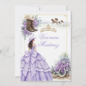 Lavendel Sering Westerse Quinceañera Uitnodiging (Achterkant)