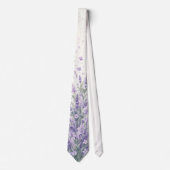 Lavendel Sering Wilde Bloementuin Bruiloft Stropdas (Voorkant)