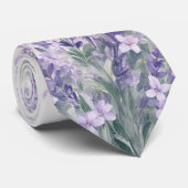 Lavendel Sering Wilde Bloementuin Bruiloft Stropdas (Opgerold)