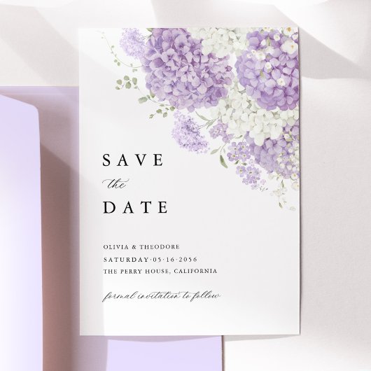 Lavendel Sering Wit Bloem Bruiloft Save The Date