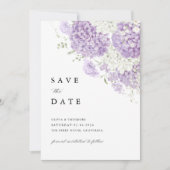 Lavendel Sering Wit Bloem Bruiloft Save The Date (Voorkant)
