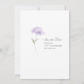 Lavendel Sering Wit Bloem Bruiloft Save The Date (Achterkant)
