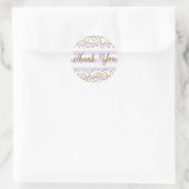 Lavendel Sering Wit Goud Confetti Feest Bedankt Ronde Sticker (Tas)