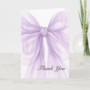Lavendel Sheer Strik Elegante Dankjewel Bedankkaart