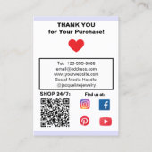 Lavendel Sieraden Oorbellen Sociale QR Code Visitekaartje (Achterkant)
