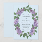Lavendel sierlijke lente bruiloft kaart (Voorkant / Achterkant)