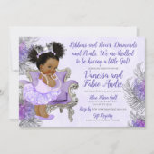 Lavendel Silver Princess Baby shower Kaart (Voorkant)