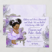 Lavendel Silver Princess Baby shower Kaart (Voorkant / Achterkant)