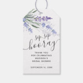 Lavendel Sip Sip Hoera Bruiloft Favor Cadeaulabel (Voorkant)