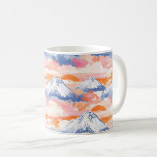 Lavendel Sneeuwige Berg Schilderachtig Aquarel Koffiemok