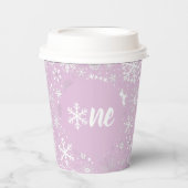 Lavendel Snowflake ONE Paper Cup Papieren Bekers (Voorkant)