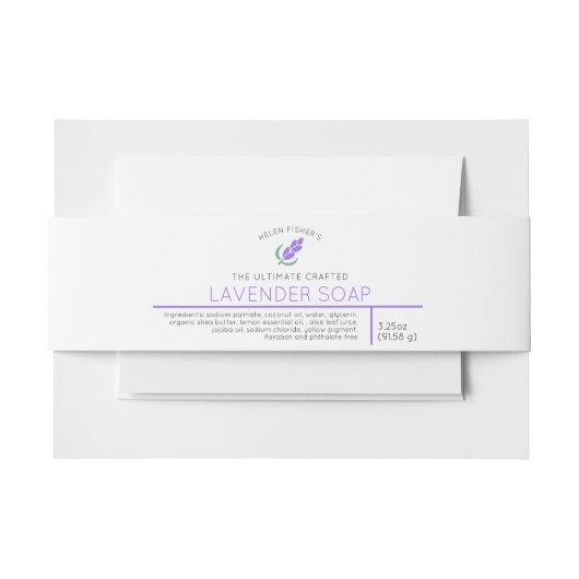 lavendel soap schoonheidsproduct uitnodigingen wikkel (Voorkant Voorbeeld)