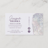 Lavendel Social Media Glitter Waterverf Visitekaartje (Achterkant)