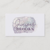 Lavendel Social Media Glitter Waterverf Visitekaartje (Voorkant)