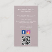 Lavendel Social Media Instagram Facebook QR Code Visitekaartje (Achterkant)