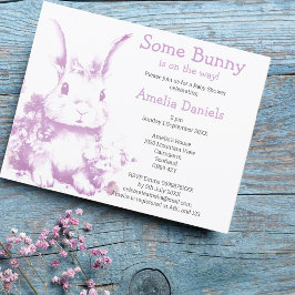 Lavendel Some Bunny komt naar het Baby shower Kaart